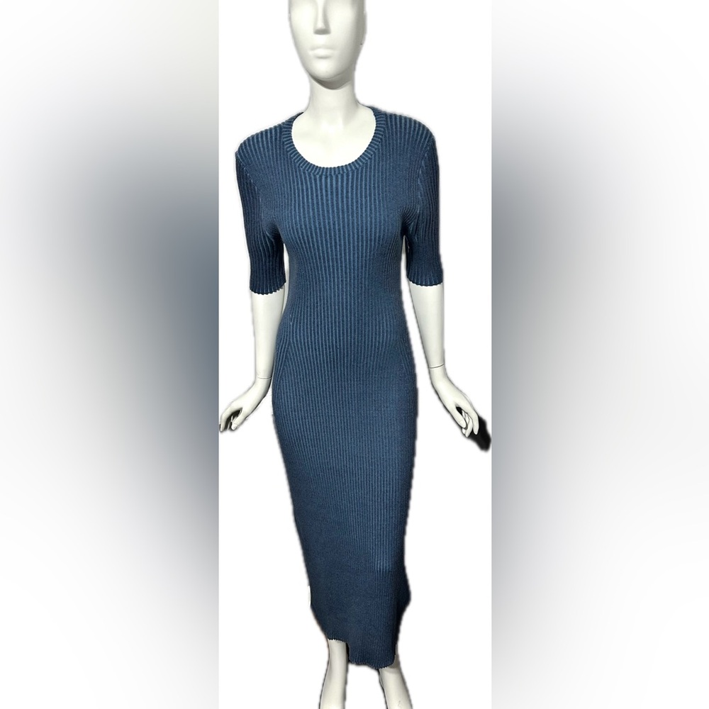 Rails Genesis Cut-Out Back Ribbed Midi Dress Cotton Cashmere Blend Size L